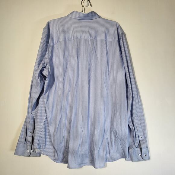 Buttercloth Button Down Long Sleeve Blue Pinstripe Shirt Mens XXL - Picture 5 of 5